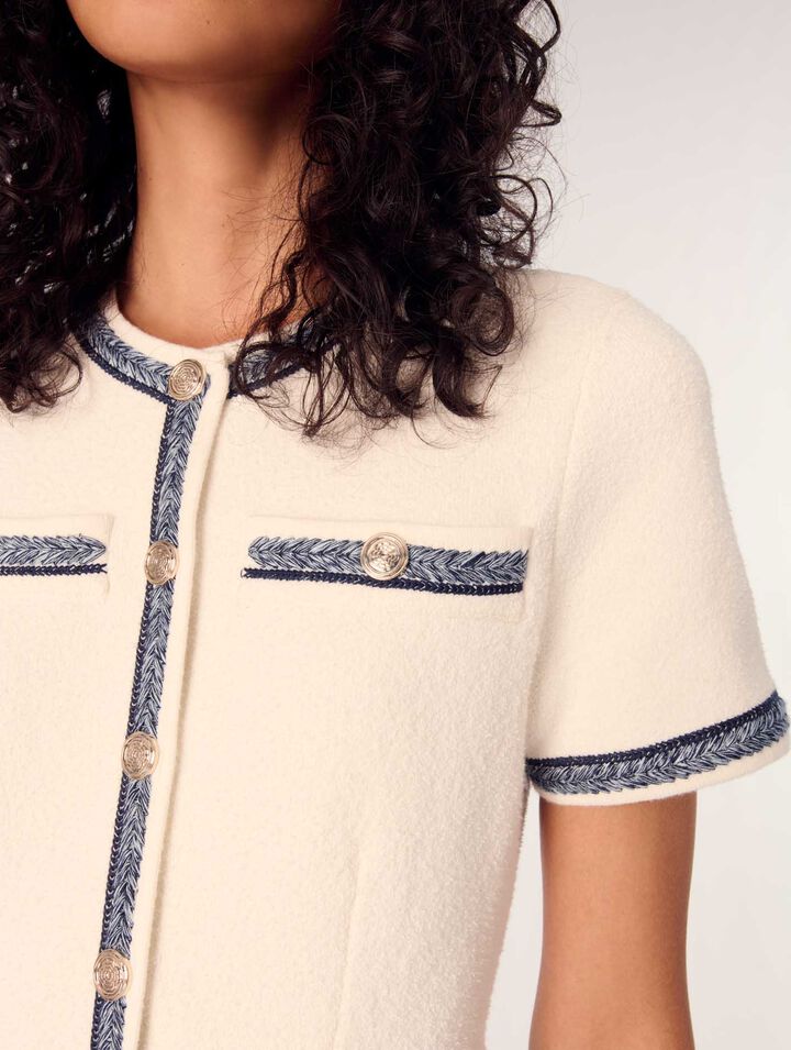 Robe courte en maille plissée
