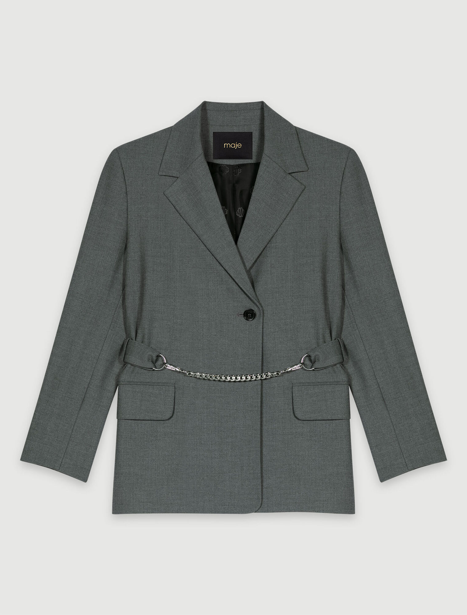 Veste de tailleur à ceinture chaîne