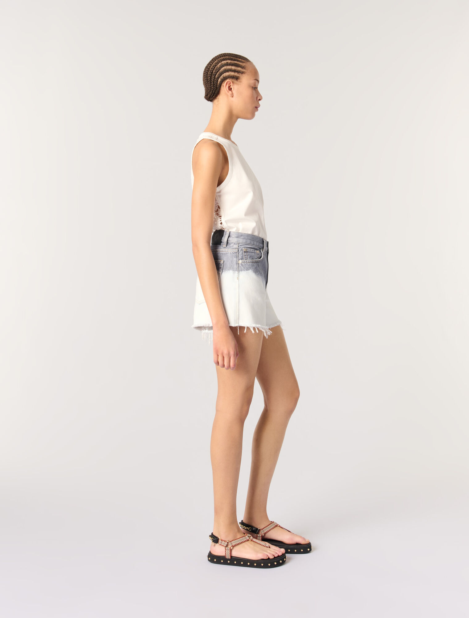 Short en denim tie & dye