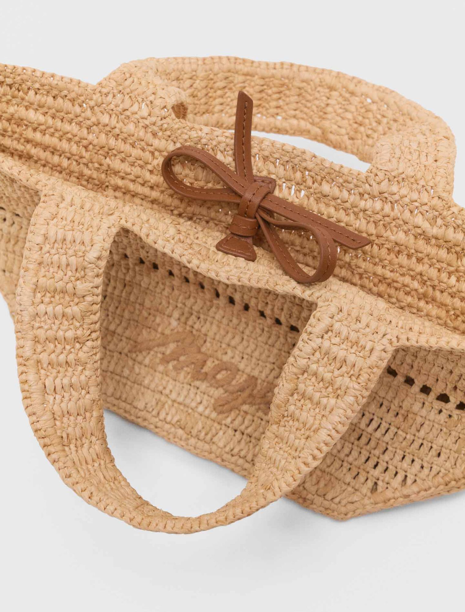 Mini cabas en raphia naturel