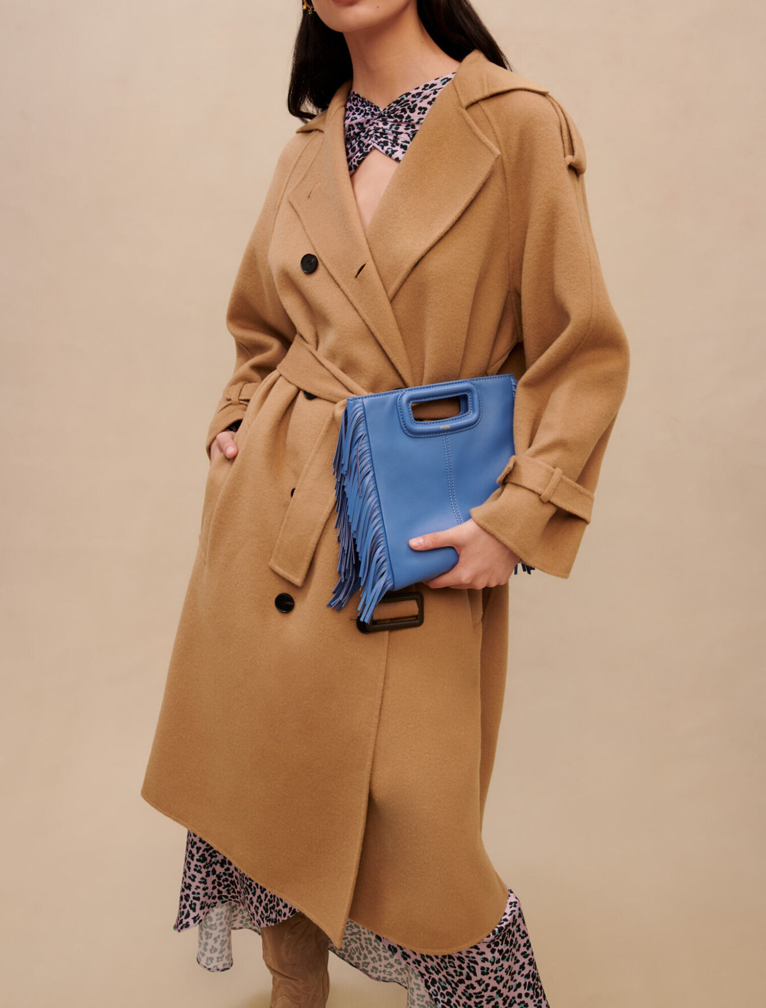Manteau en laine camel