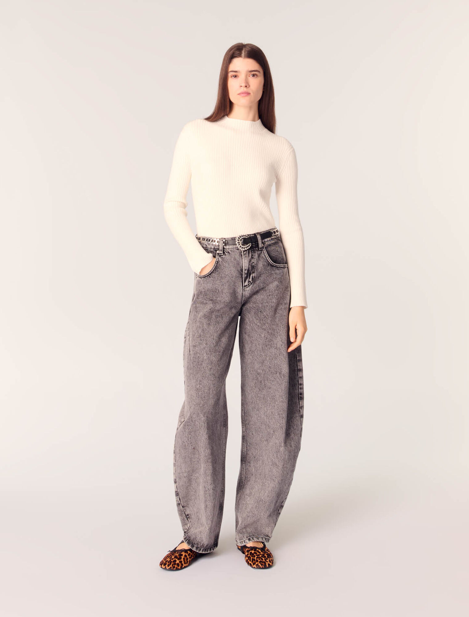 Pull en maille côtelée