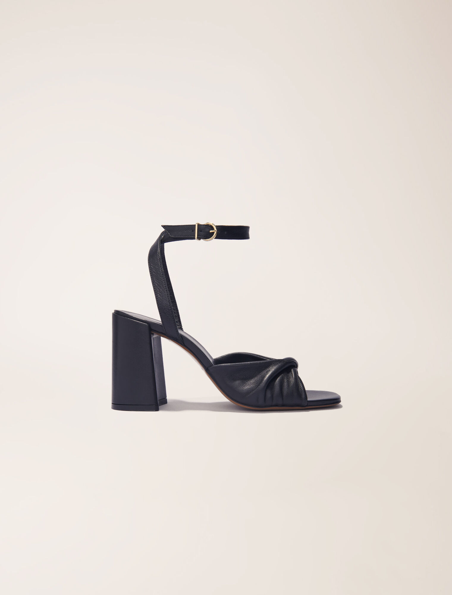 Sandales en cuir lisse à talon
