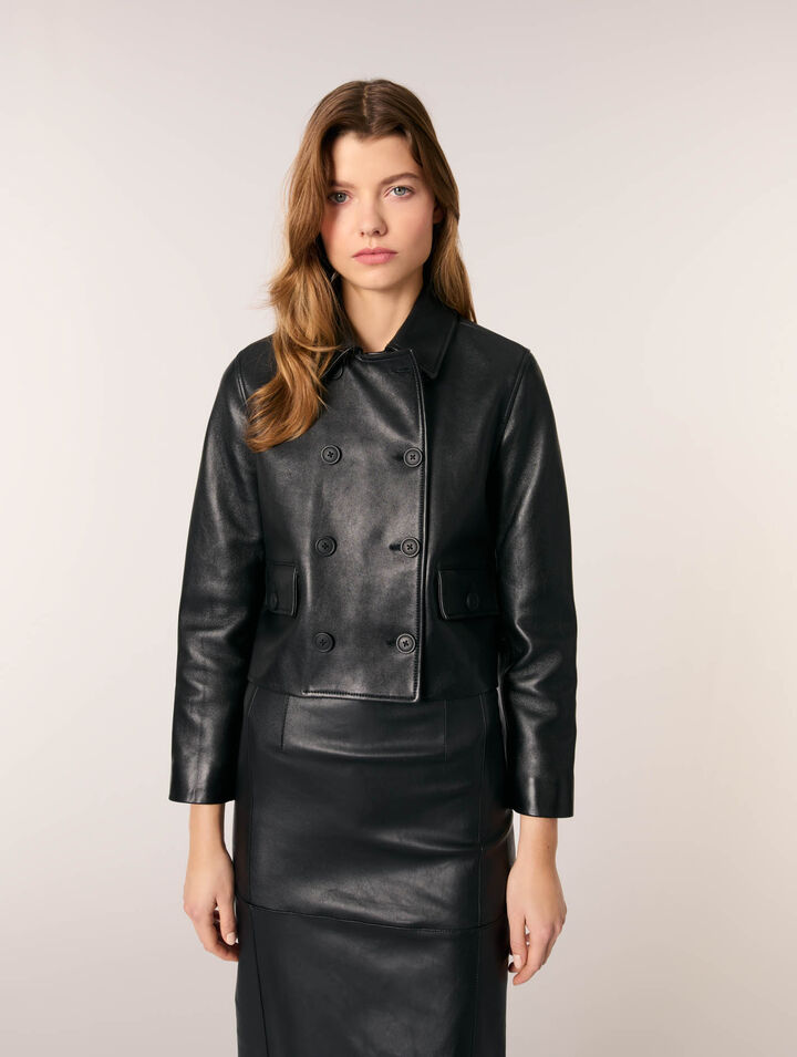Veste courte en cuir