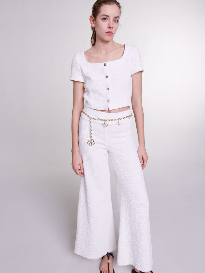 Pantalon large en tweed