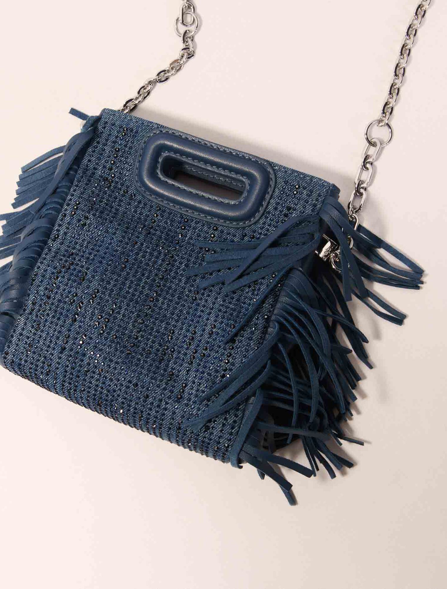 Sac M Mini en denim strassé