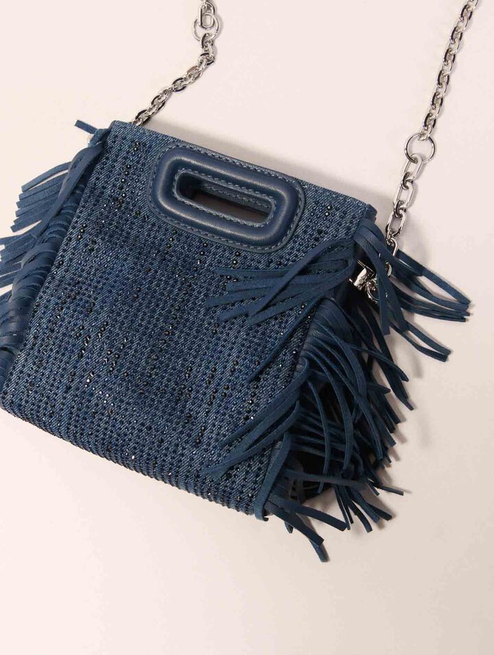Sac M Mini en denim strassé