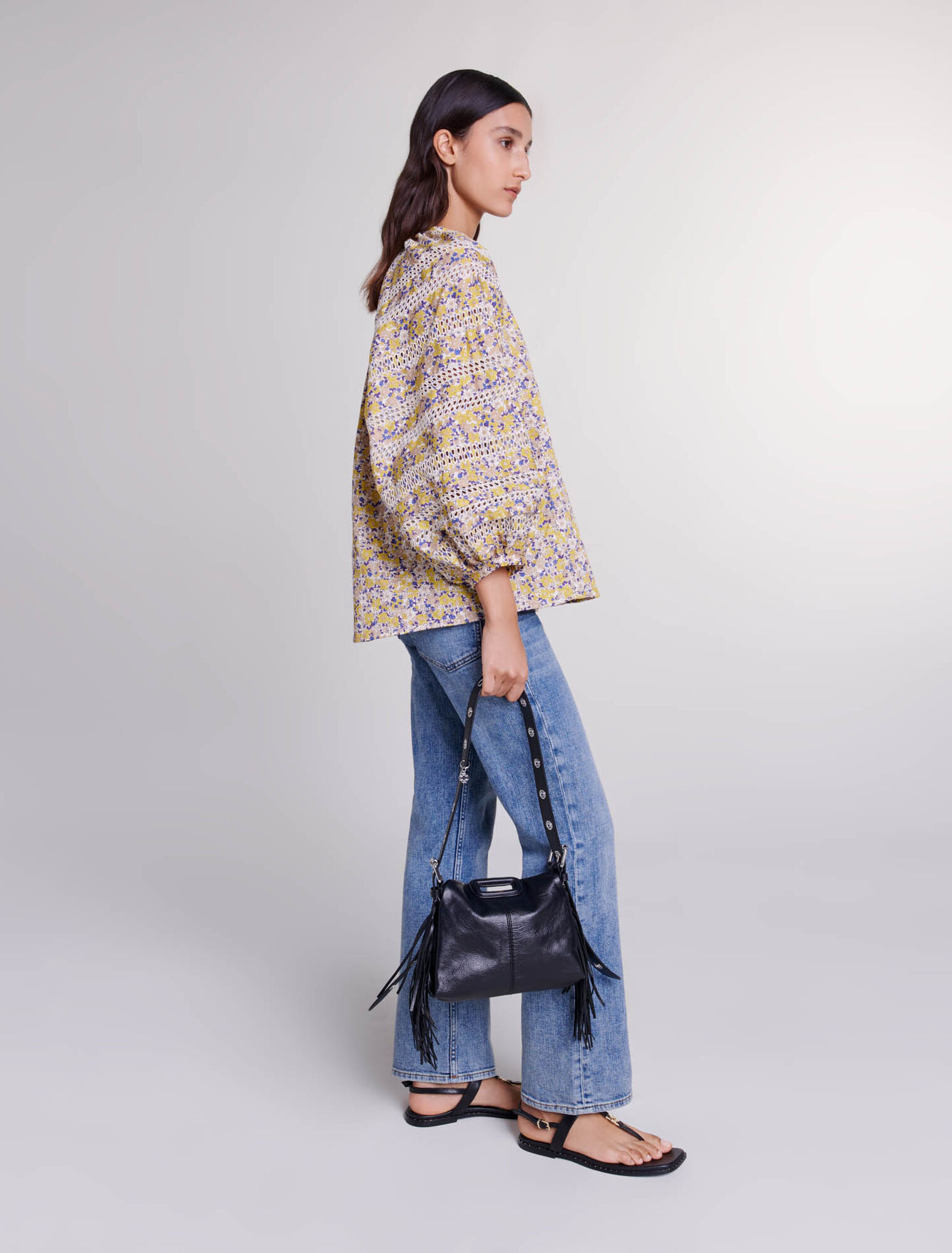 Blouse imprimée et brodée