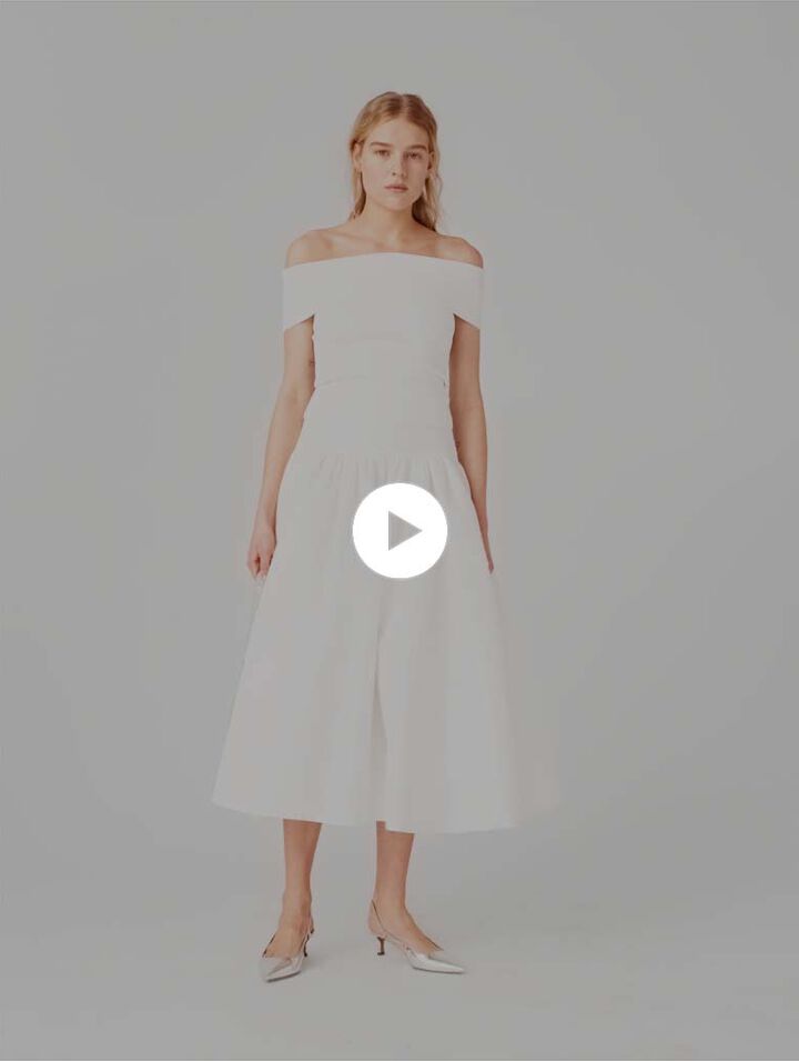 Top col bardot en maille c&ocirc;tel&eacute;e