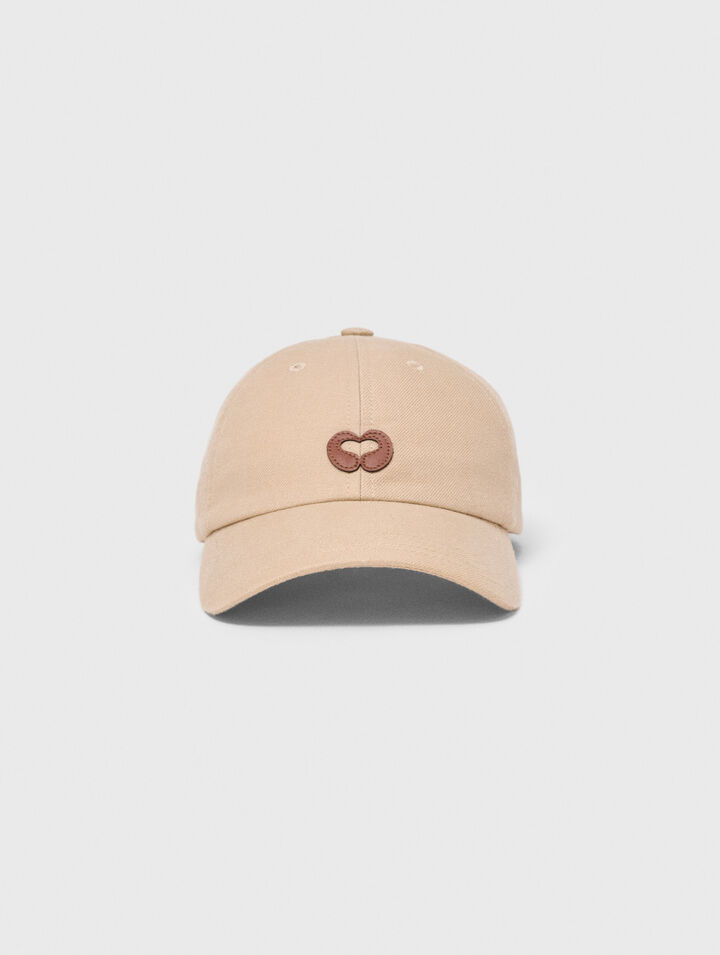 Casquette &agrave; logo en mix de lin