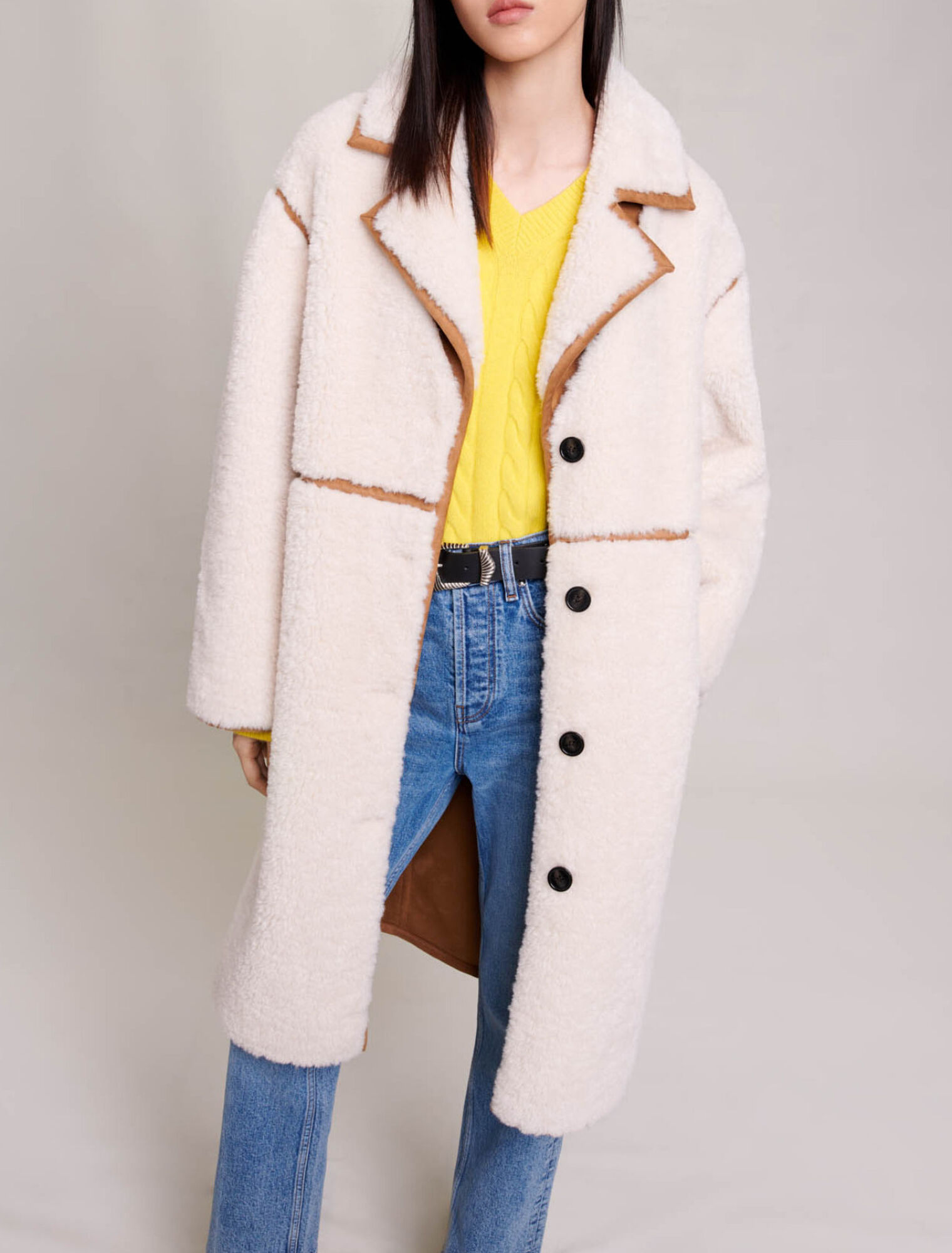 Manteau long patchwork