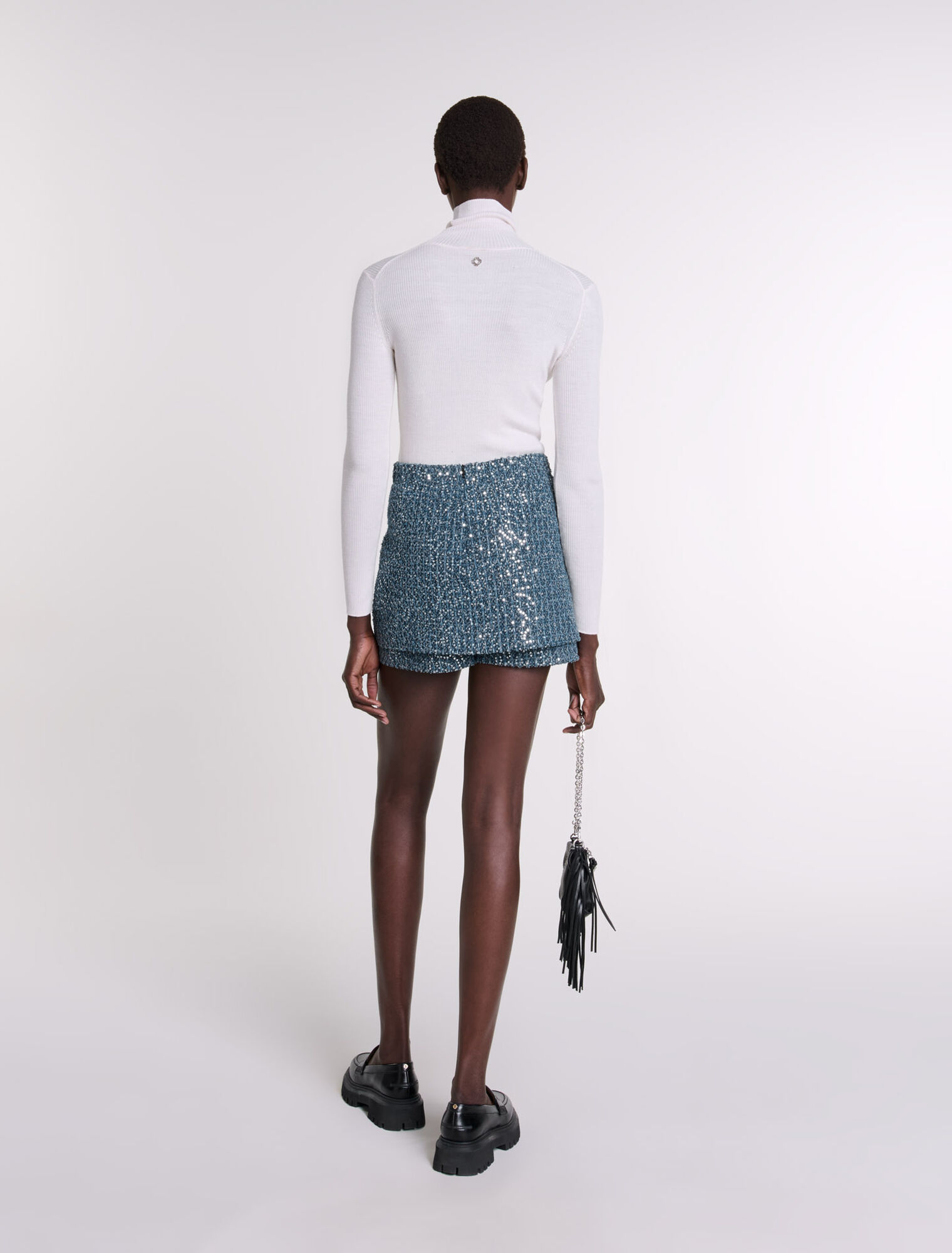 Short trompe l'œil en tweed