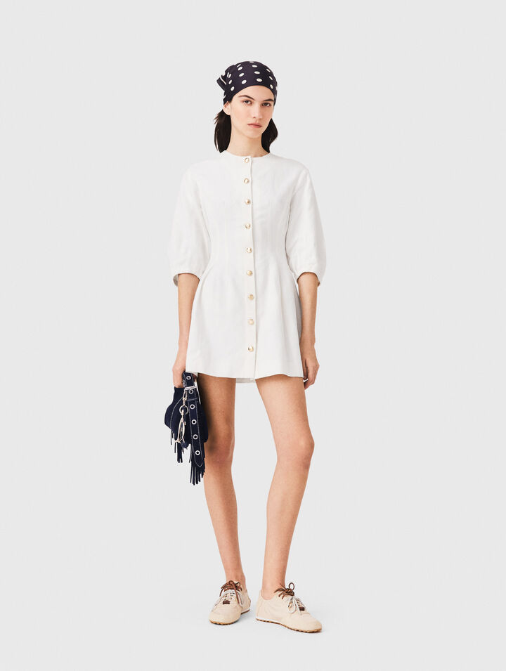 Robe courte en lin m&eacute;lang&eacute;e