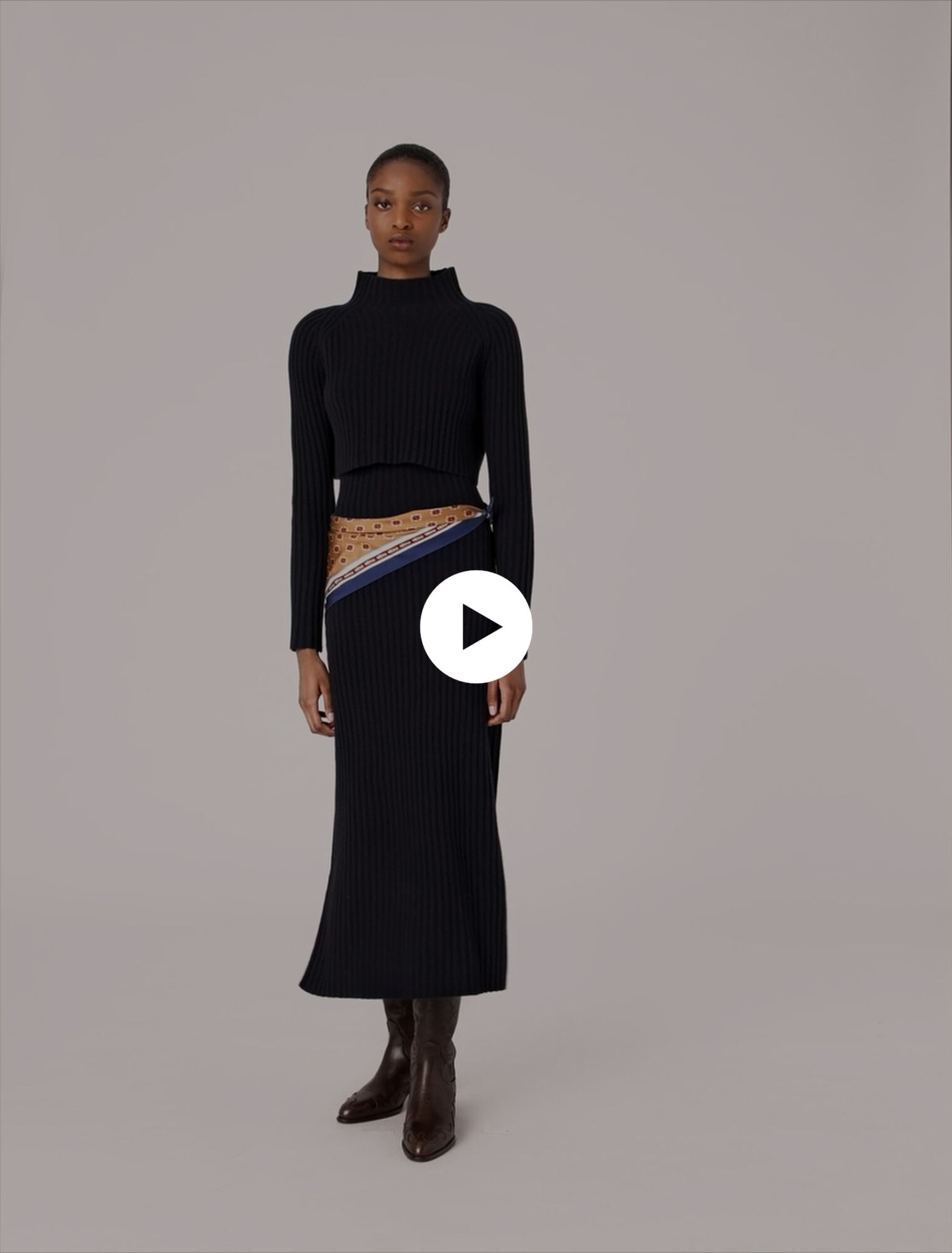 Robe en maille avec pull amovible