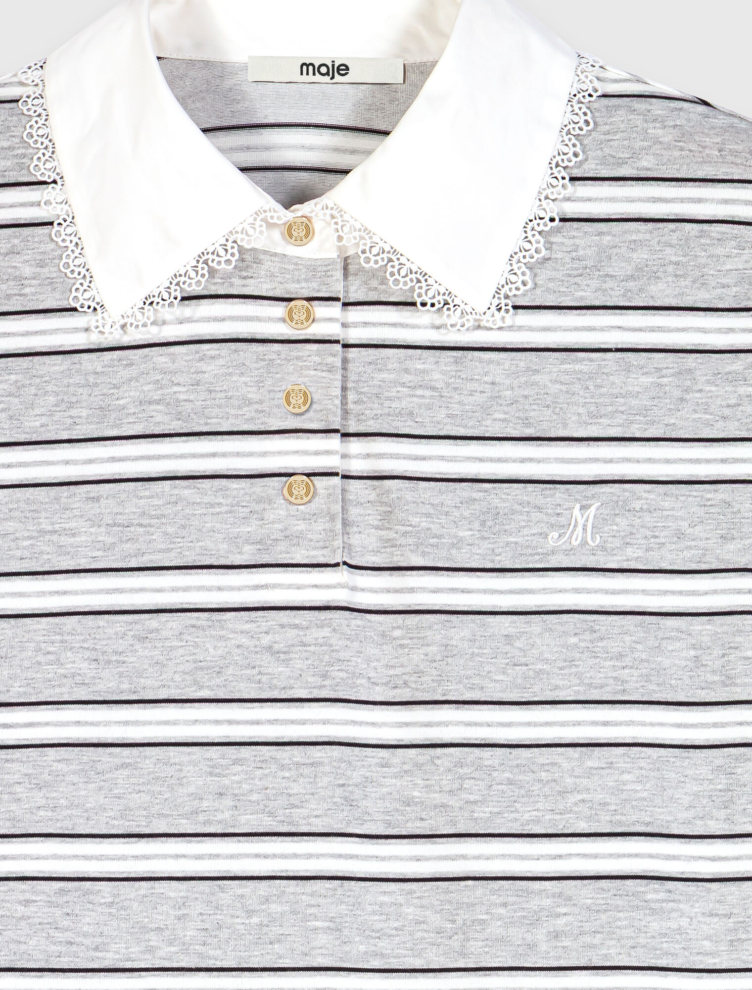 T-shirt avec col polo brod&eacute;