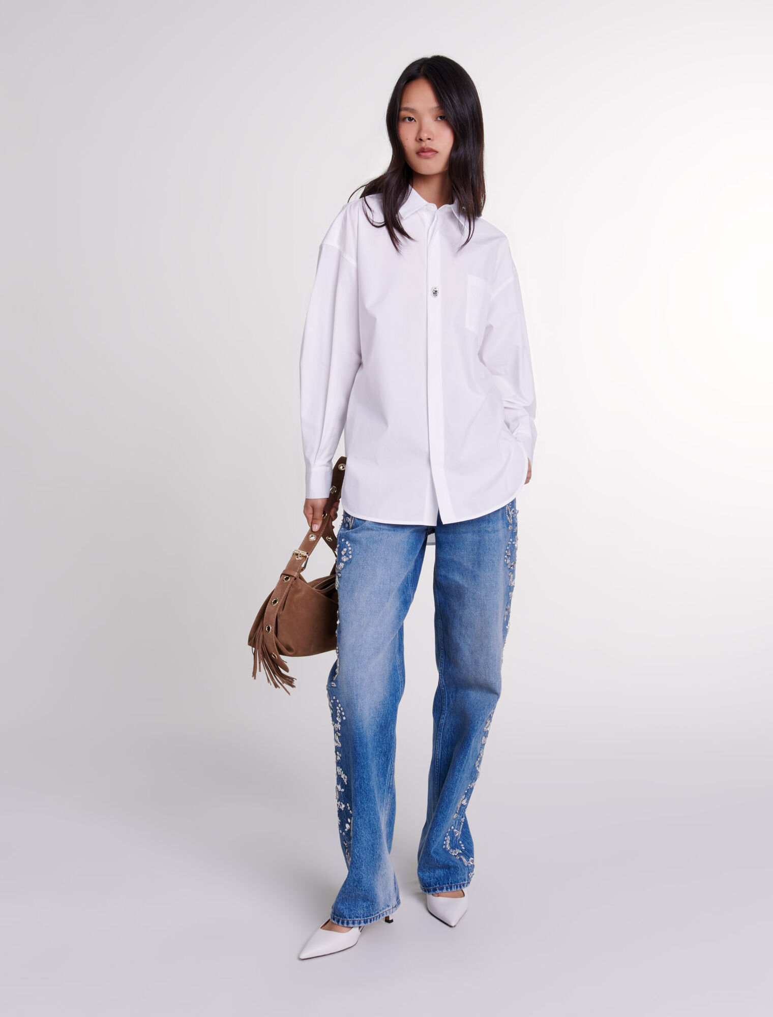 Chemise oversize en popeline