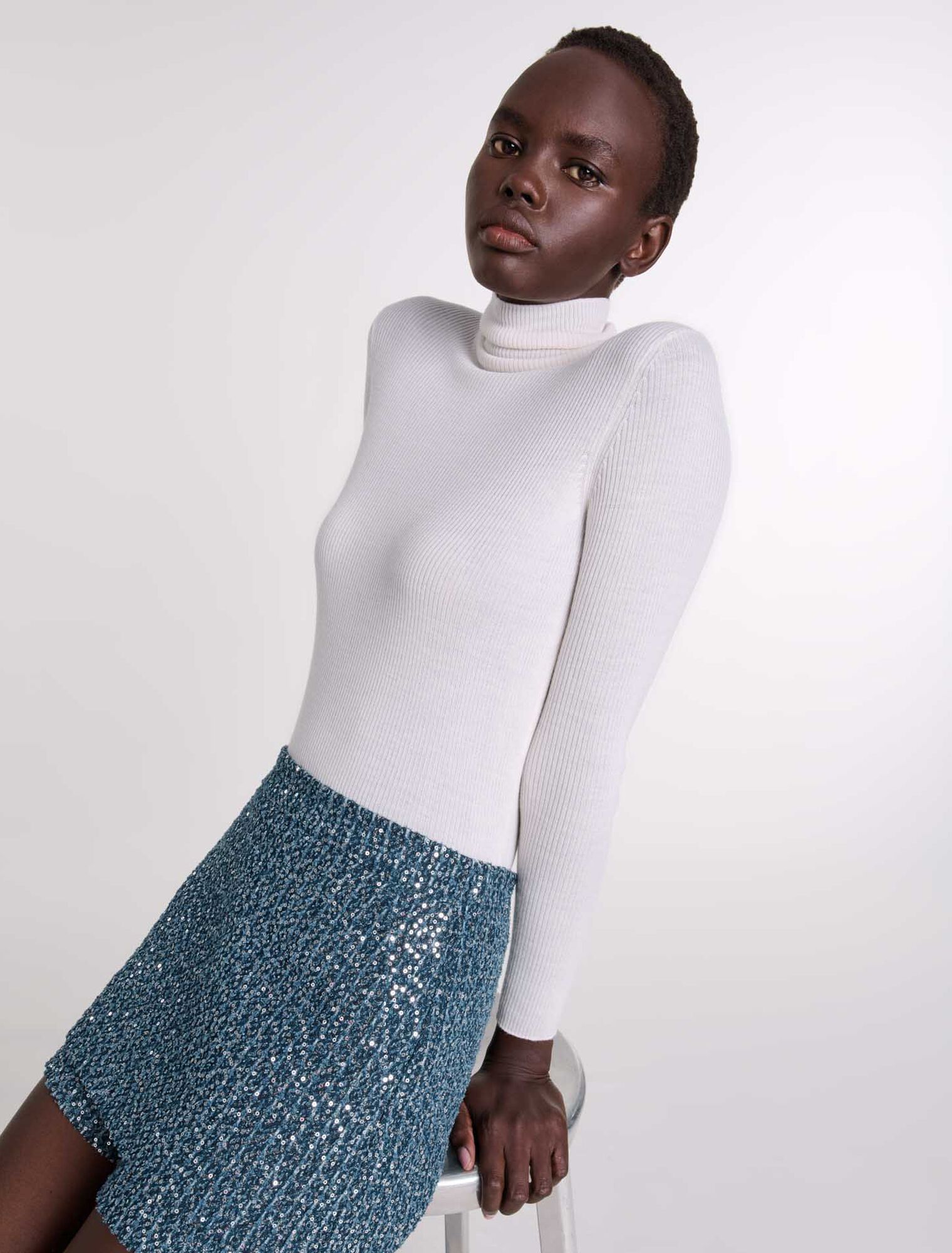 Short trompe l'œil en tweed