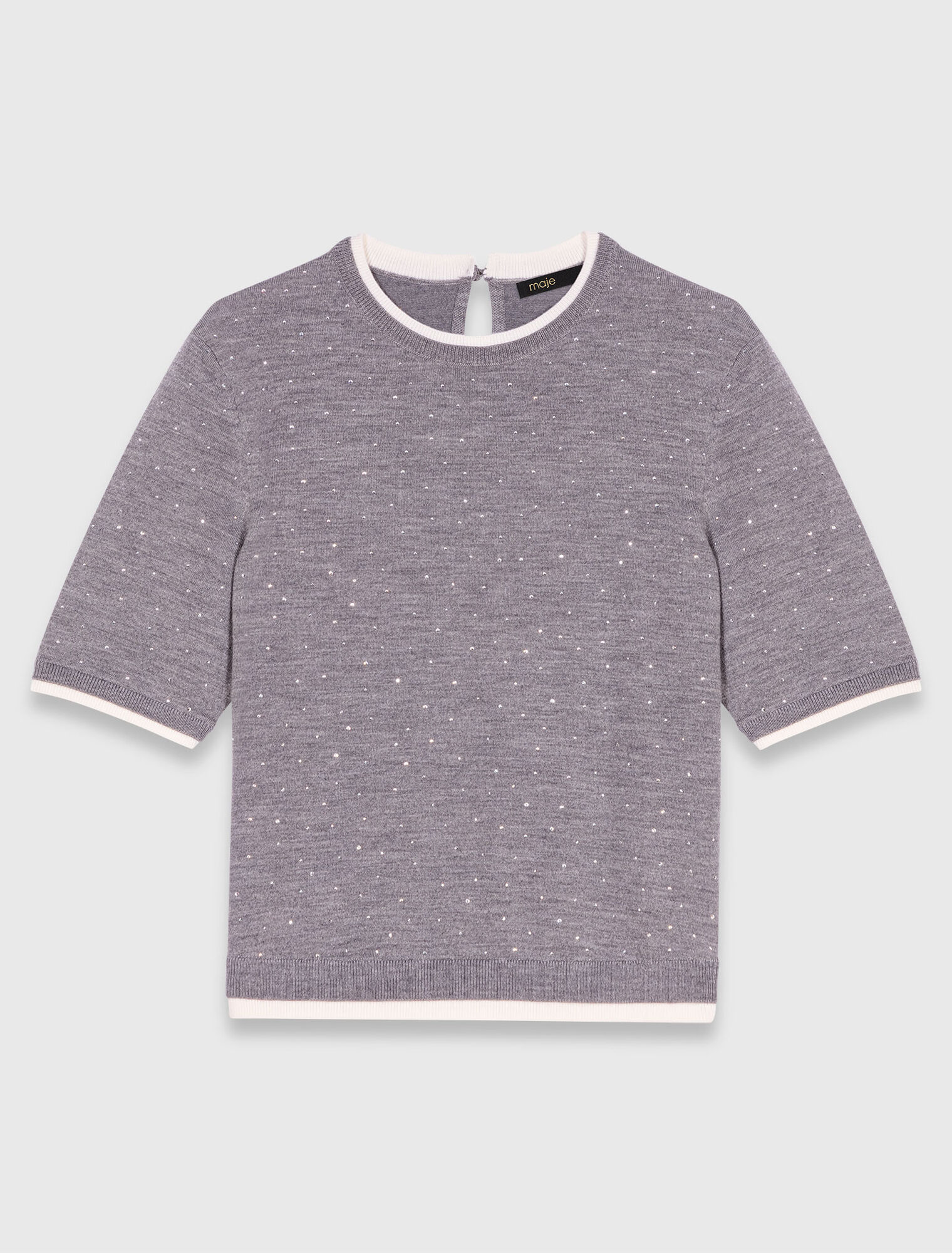 Pull 100% laine à manches courtes