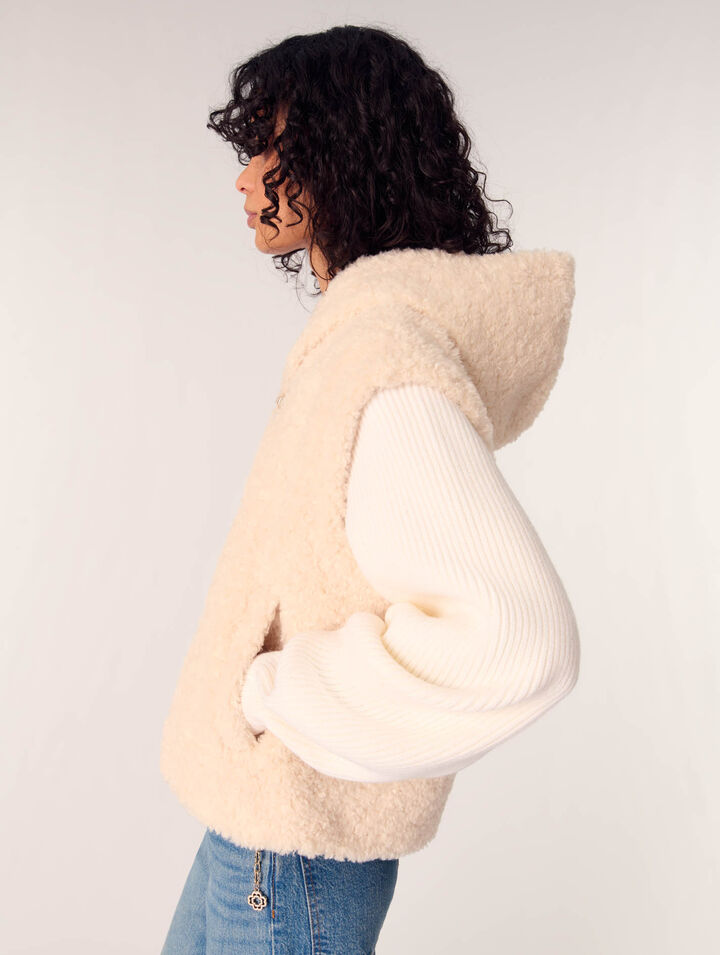 Blouson fausse fourrure bi-matière