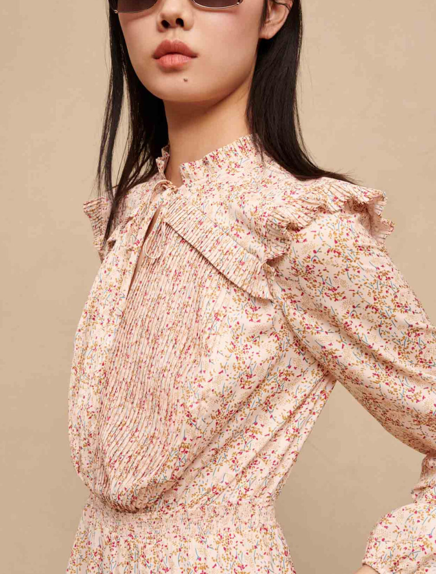Robe longue à volants