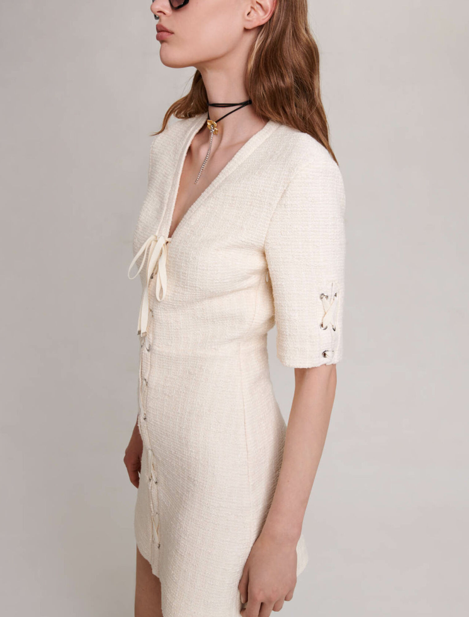 Robe courte en tweed