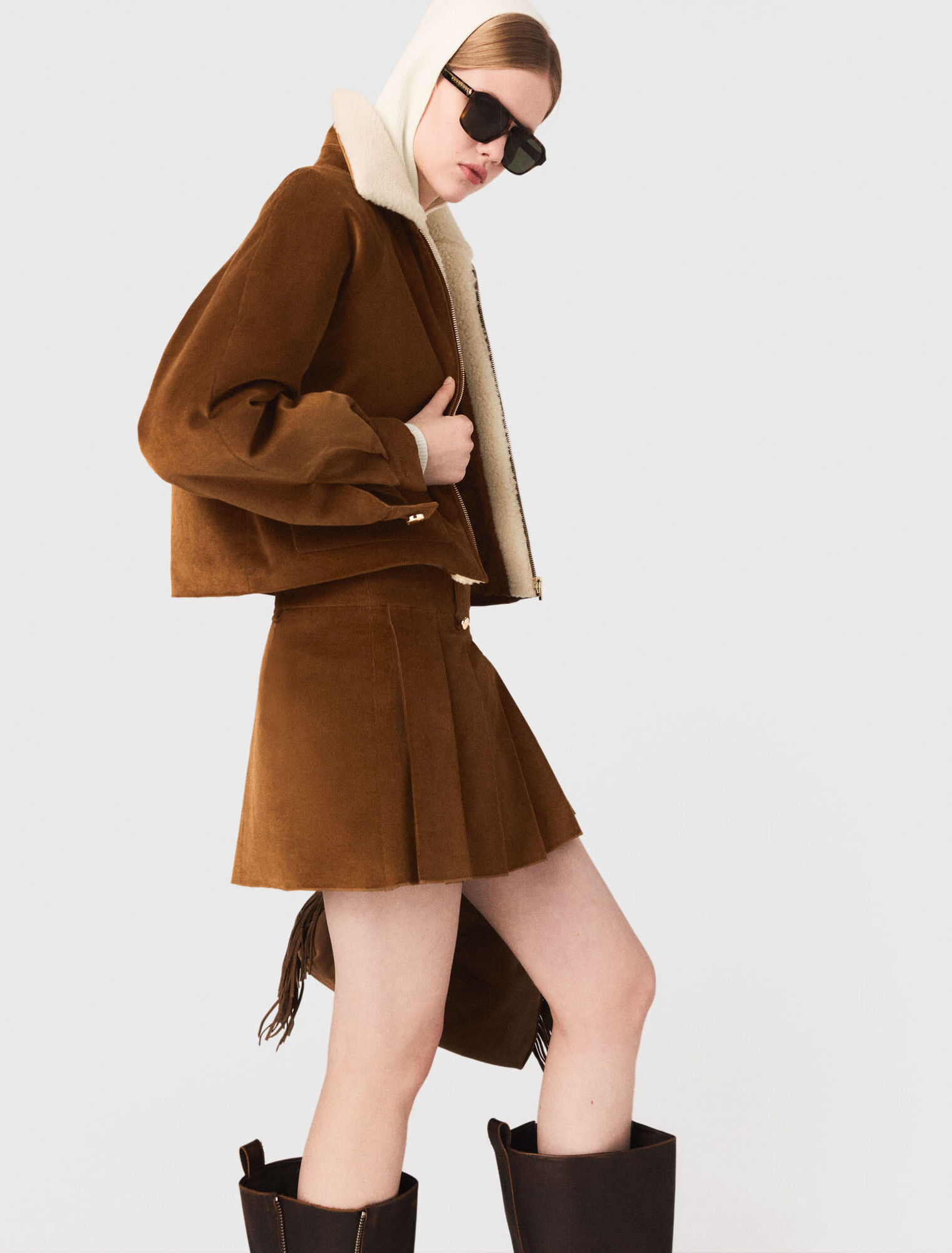 Veste courte en velours côtelé