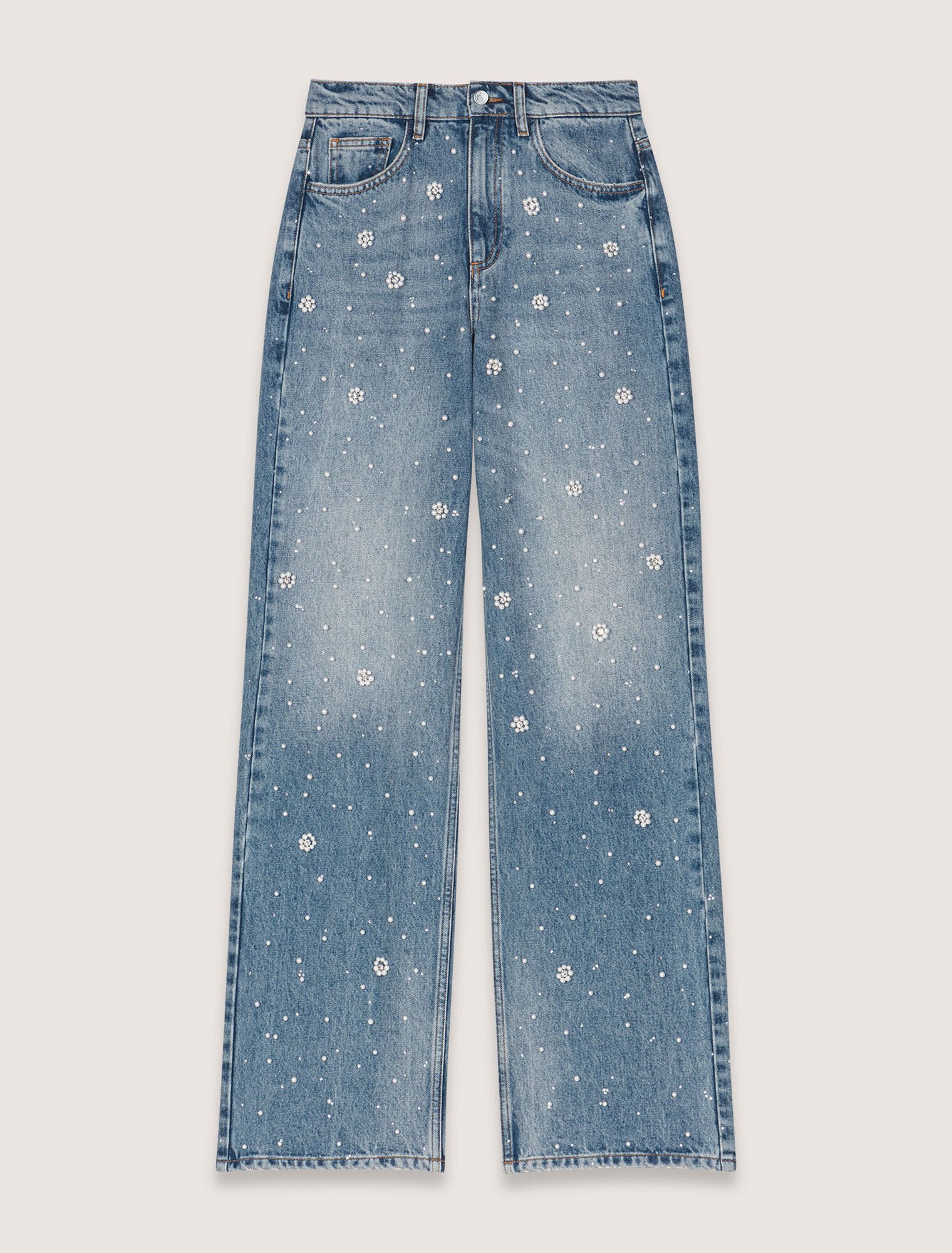 Jean large brodé