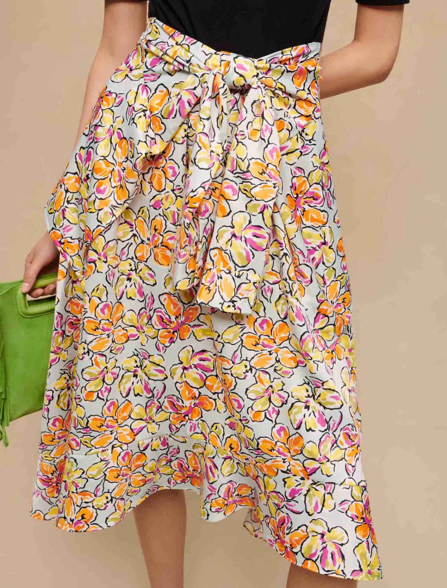 Robe nouée à imprimé fleuri