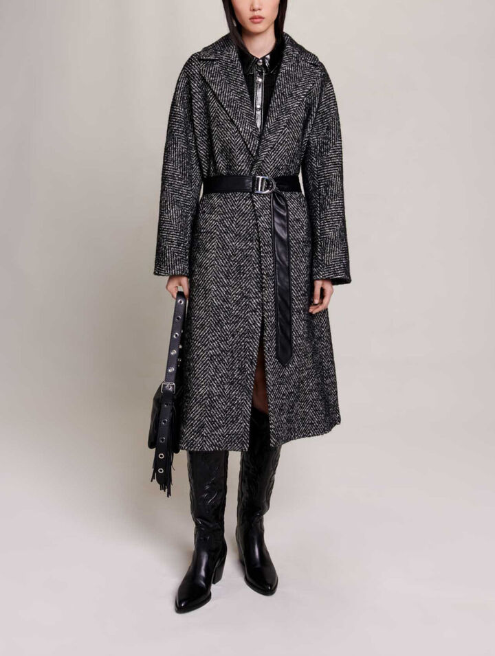Manteau long chevrons