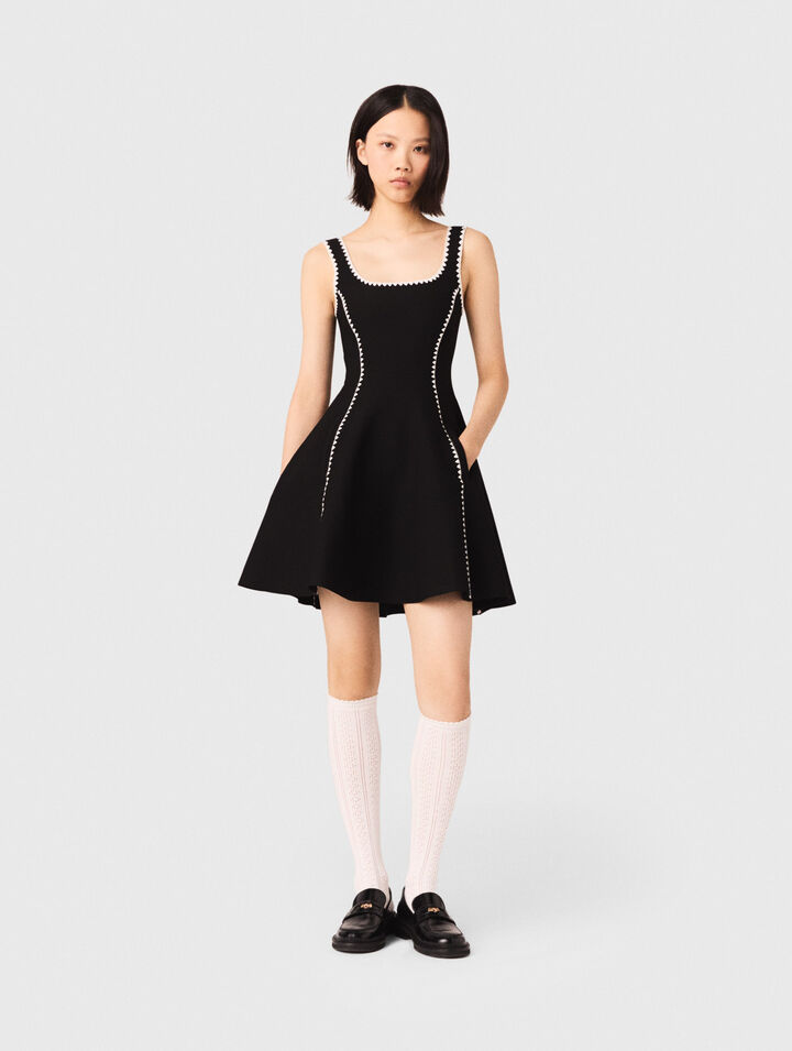 Robe courte avec surpiqûres