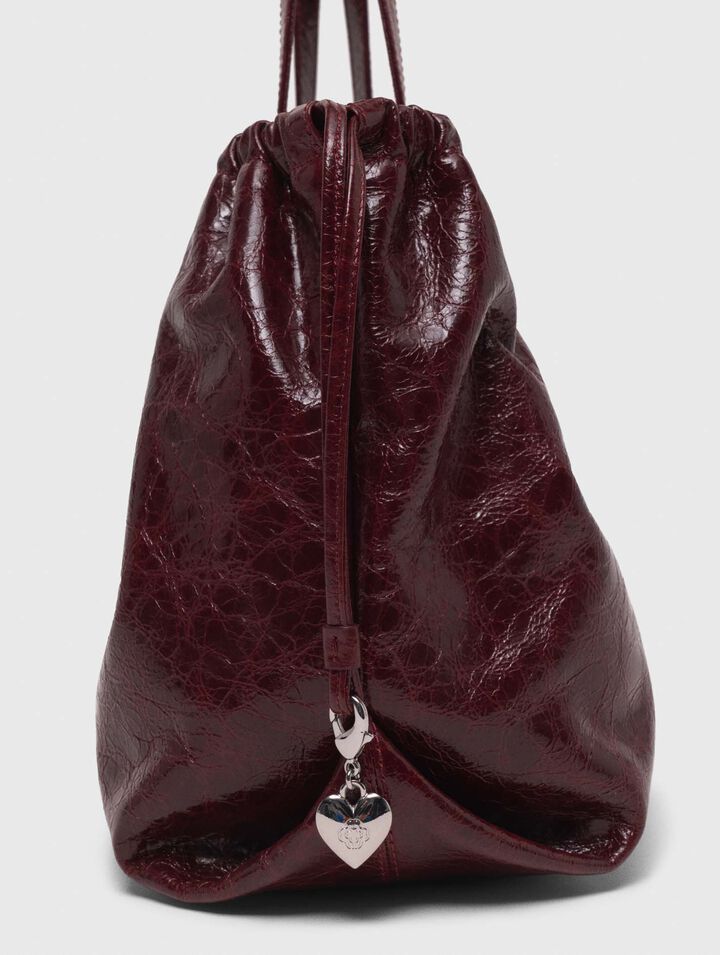 Sac M Tote en cuir craquelé