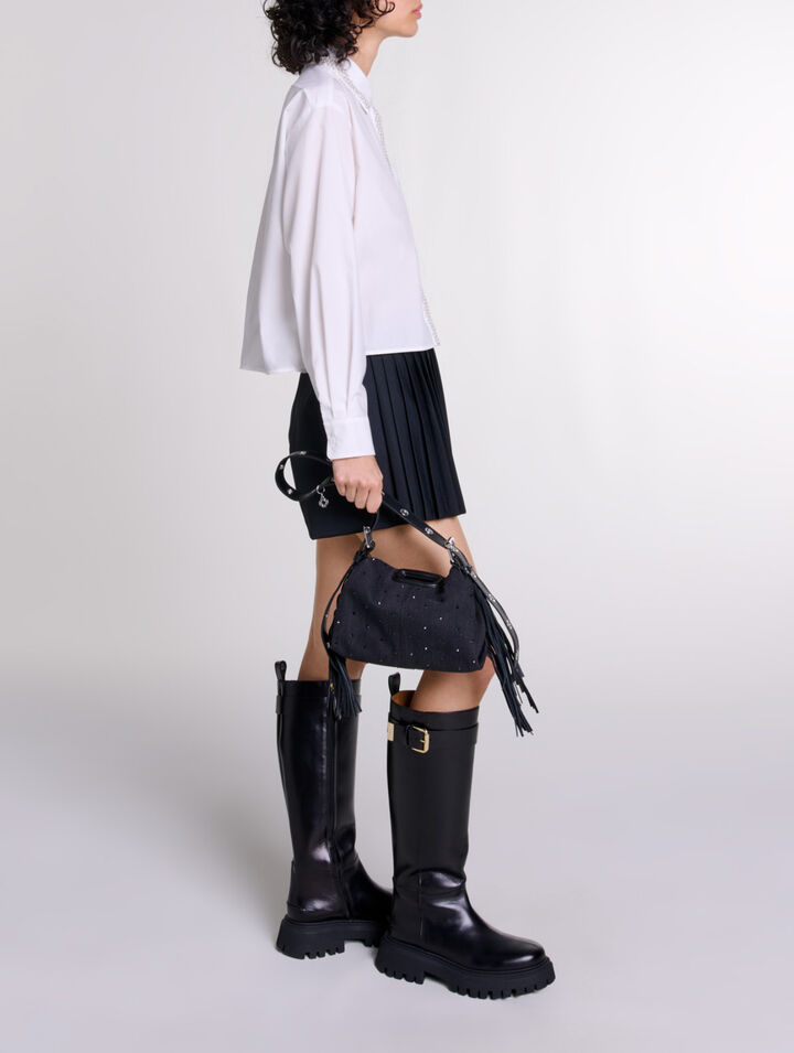 Chemise courte orn&eacute;e de perles