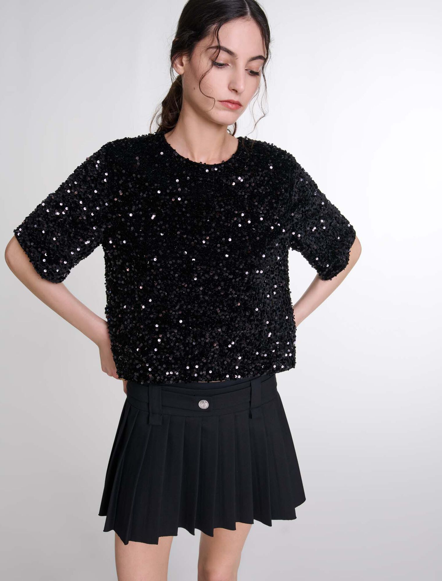 Top en velours et sequins