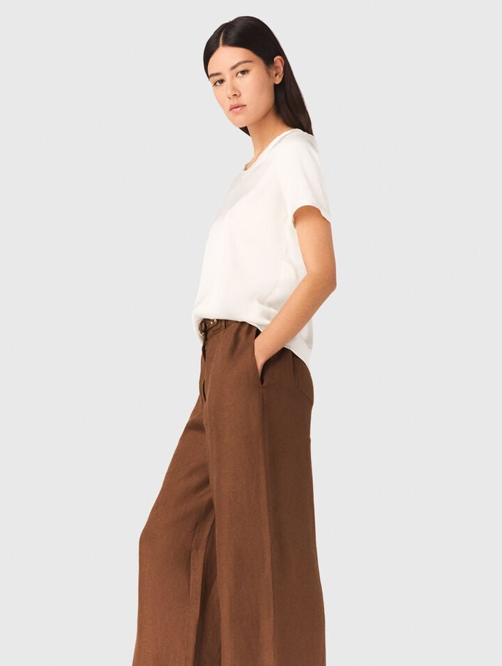 Top manches courtes en soie