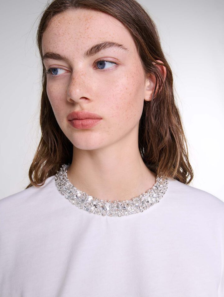 Tee-shirt à col bijoux