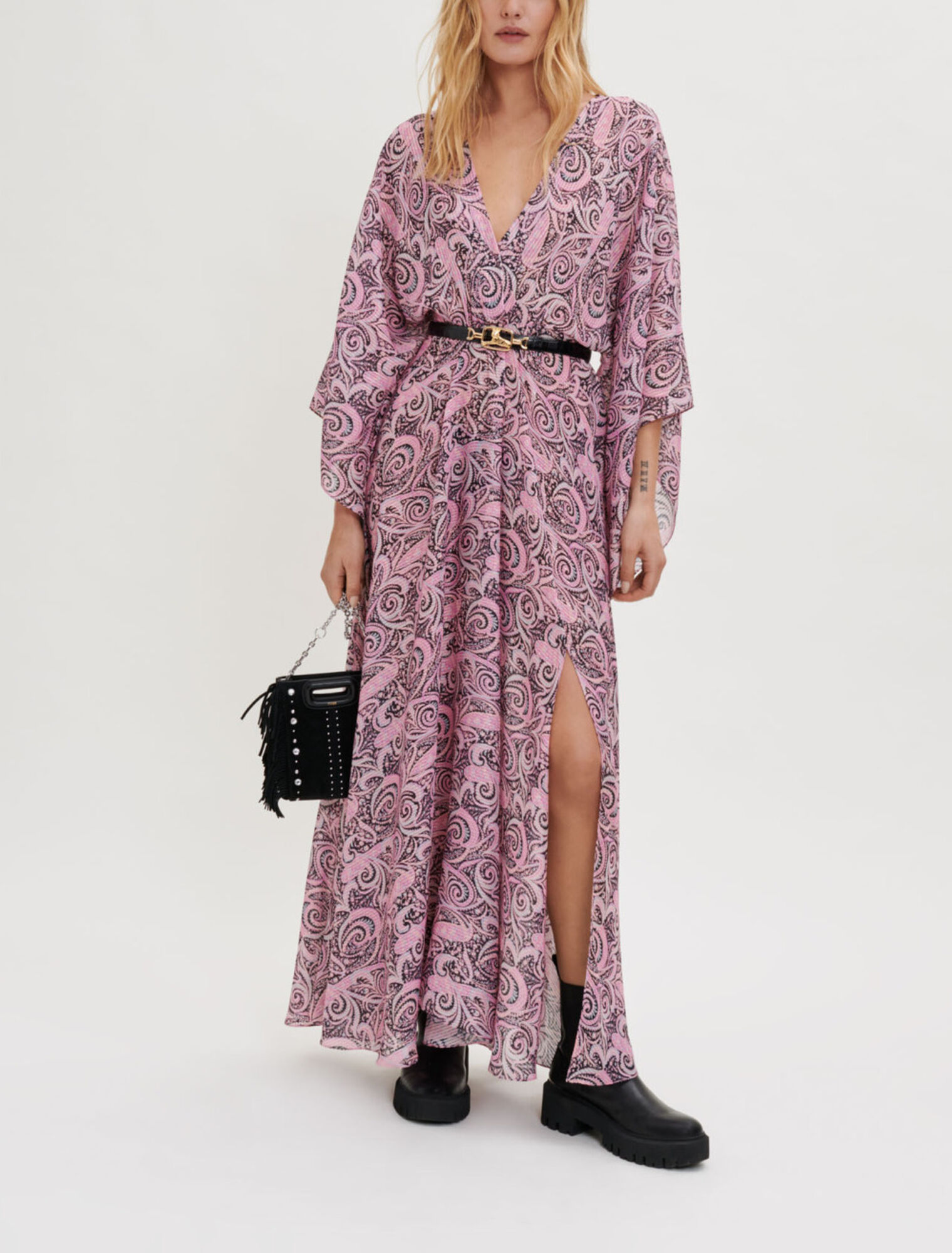 Robe foulard fluide à imprimé Paisley