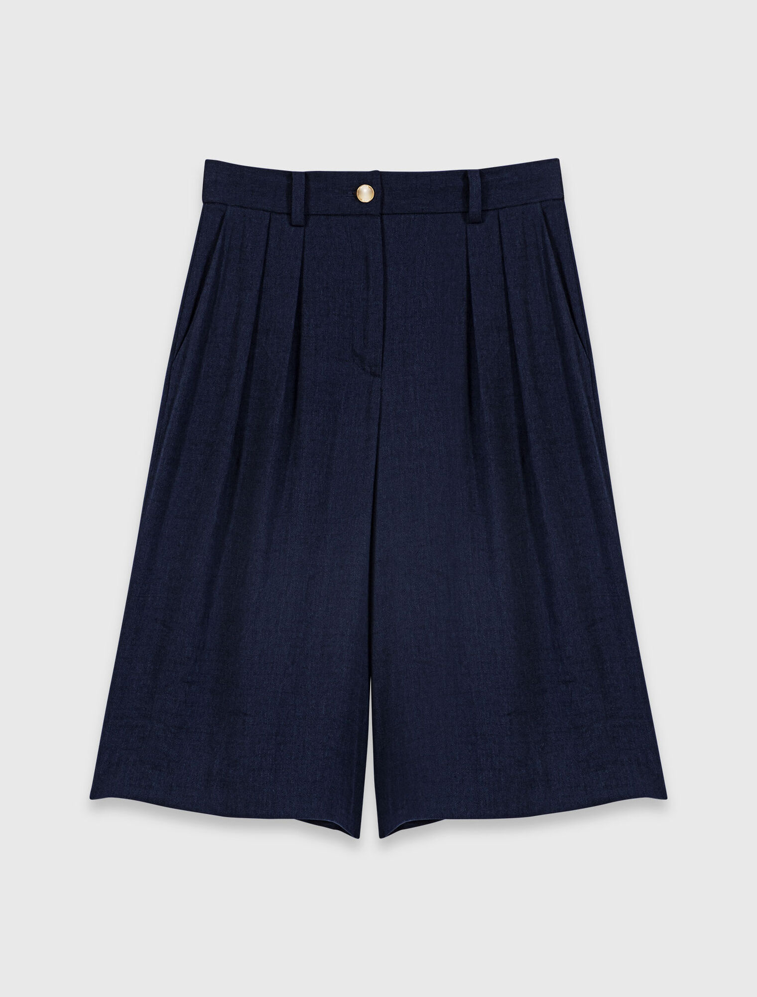 Bermudas en lin m&eacute;lang&eacute;