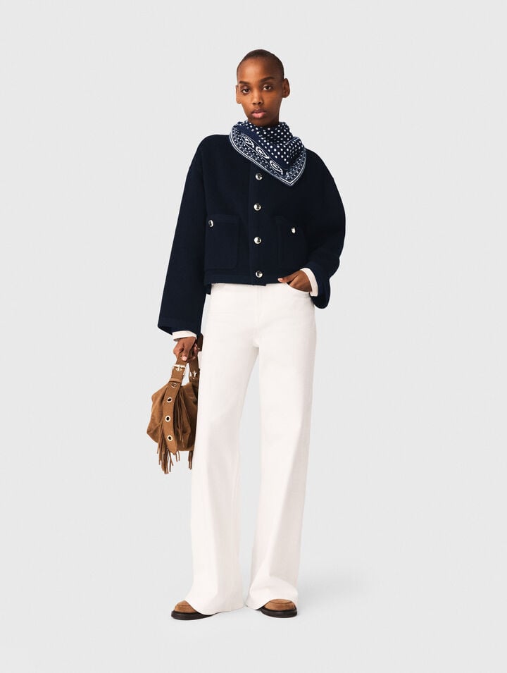 Veste double face et galons tress&eacute;s