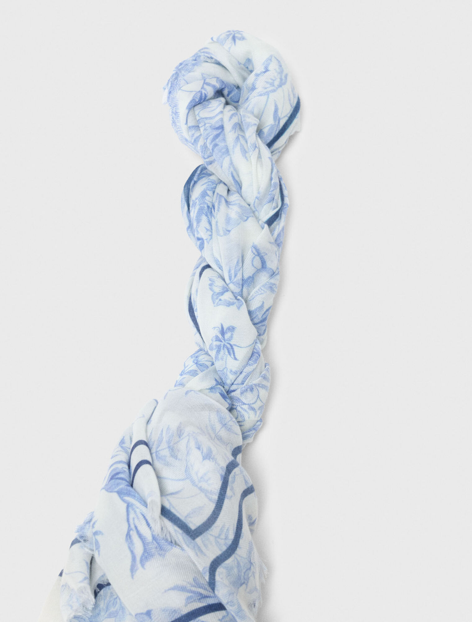 Ch&acirc;le en mix laine imprim&eacute; fleurs