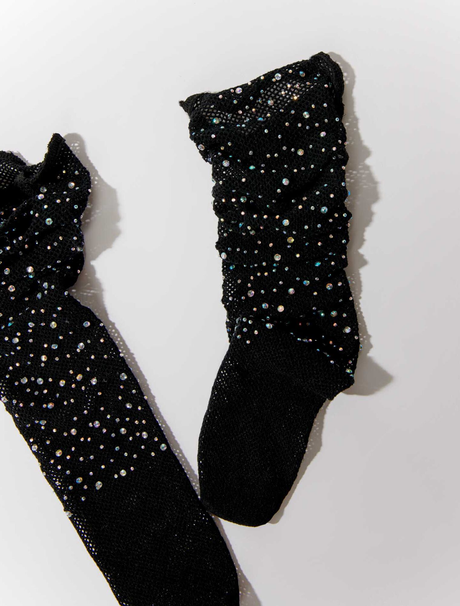 Chaussettes en résille à strass