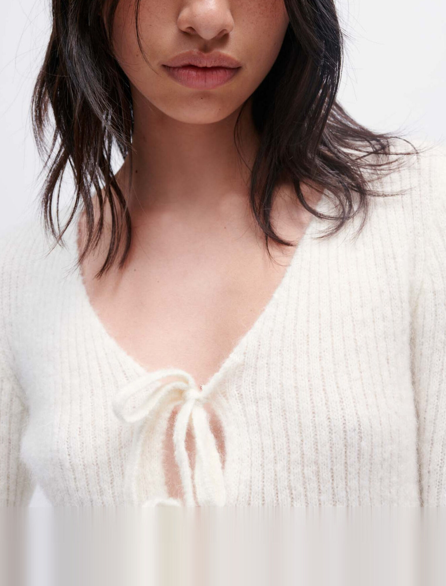 Cardigan en maille stretch à liens