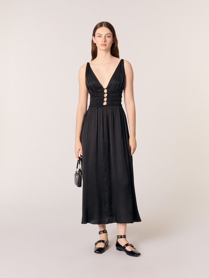 Robe satinée ajourée