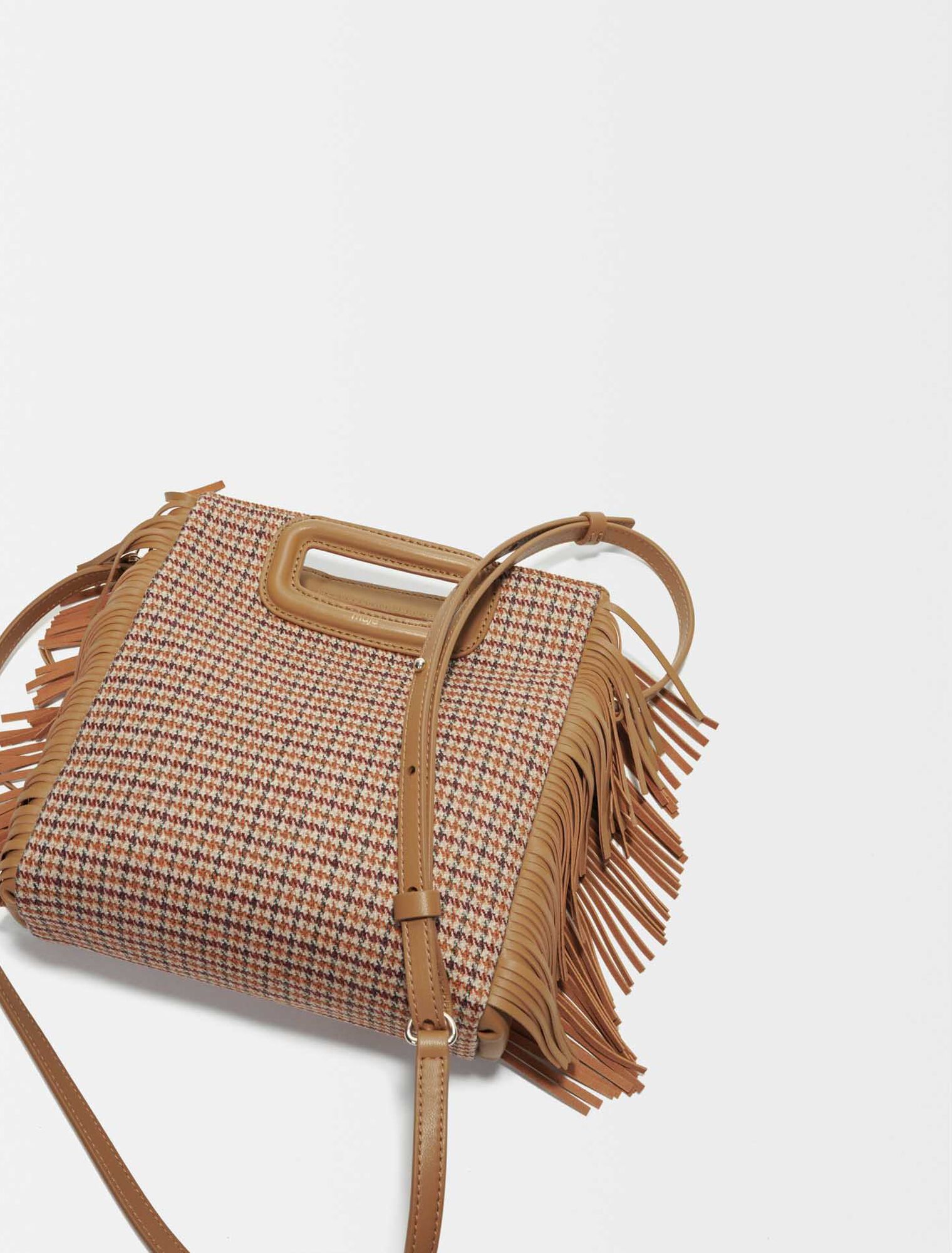 Sac M en toile à motifs pied-de-poule