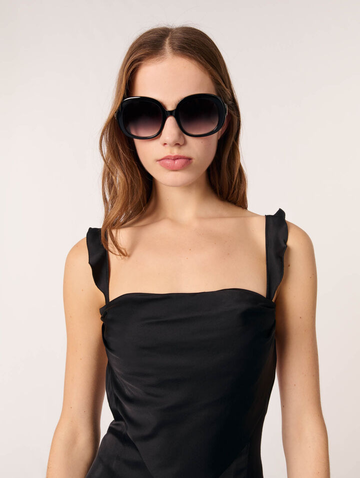 Robe longue satinée