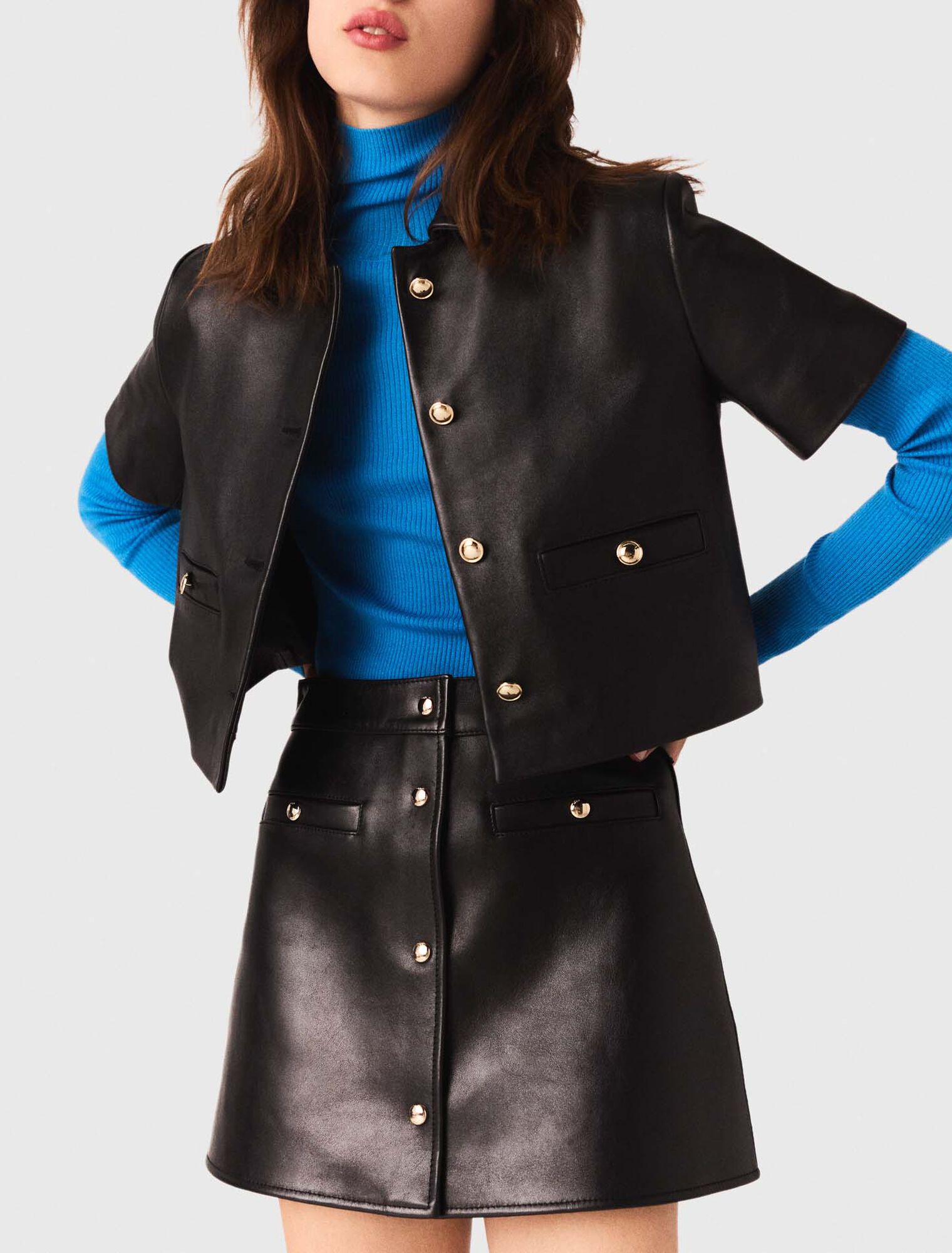 Veste courte en cuir