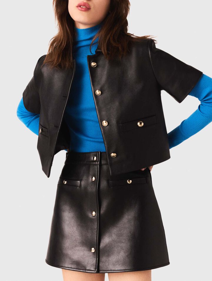 Veste courte en cuir
