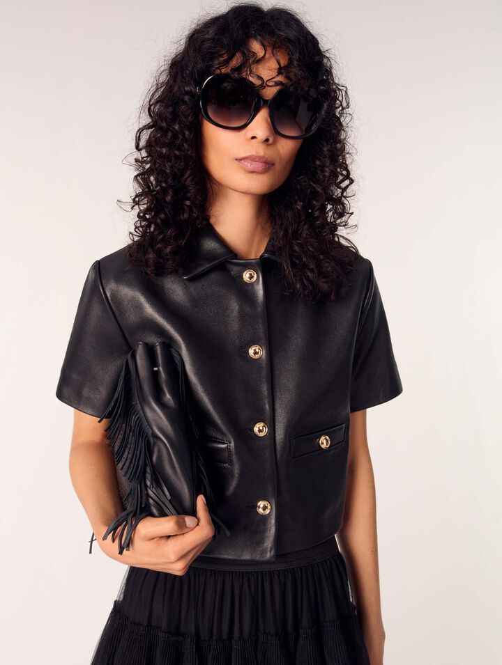 Veste courte en cuir