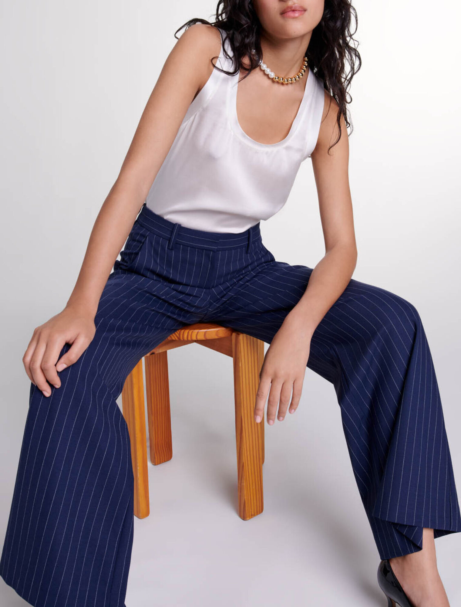 Pantalon &agrave; rayures 