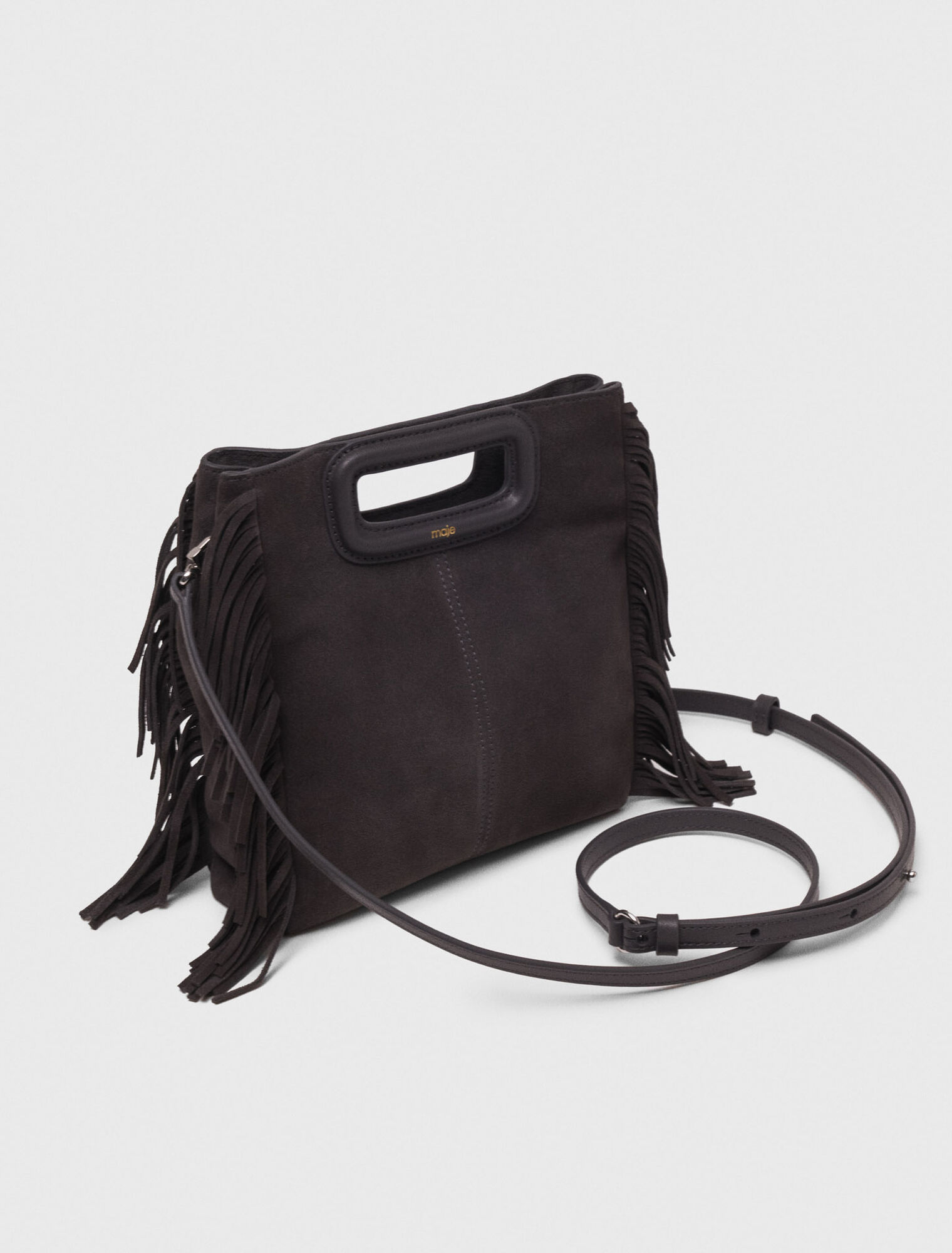 Sac M à franges en suède