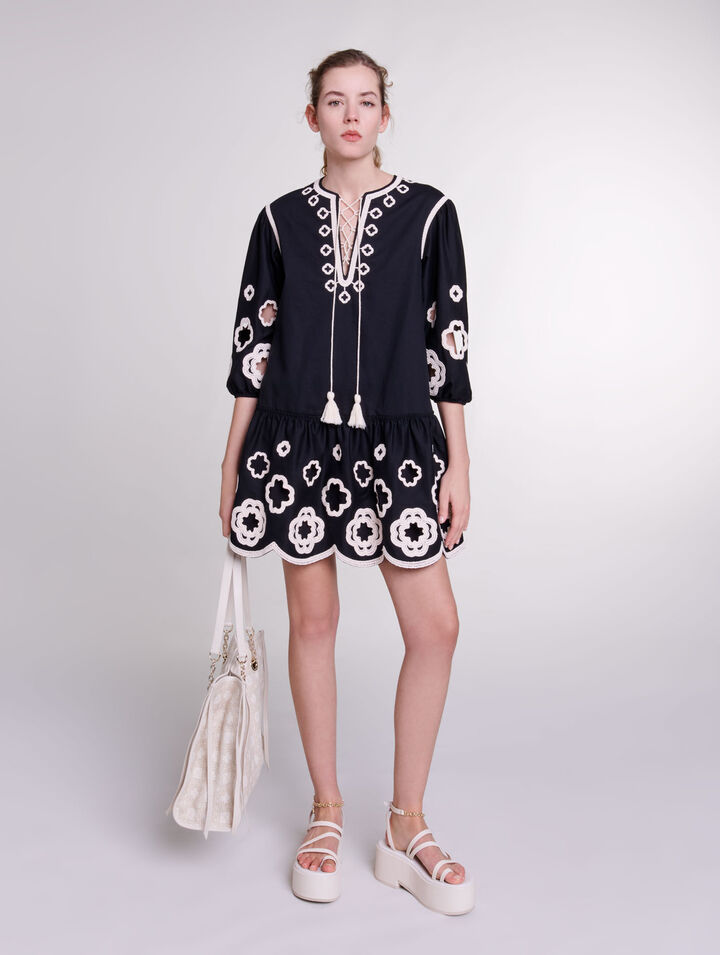 Robe tunique courte brodée